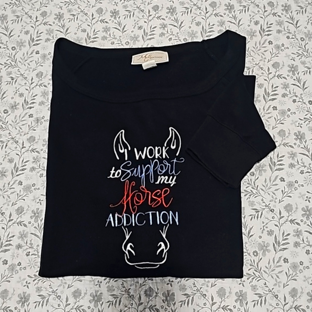 Horse Graphic Emboidered Sweatshirt - Year Of The Horse, Horse Lovers